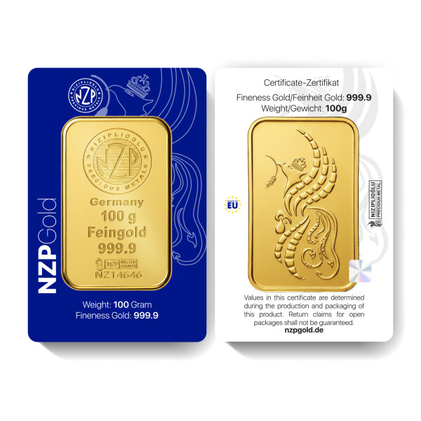 Goldbarren 100 Gramm NZP