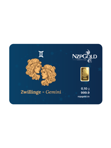 0.10 Gramm Gold 9999 Zwillinge