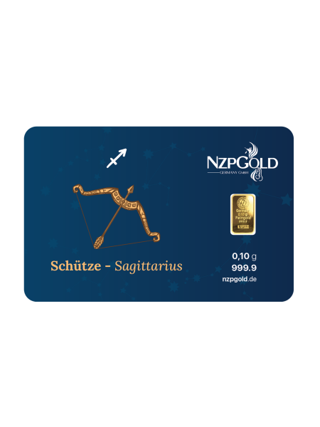 0.10 Gramm Gold 9999 Schütze