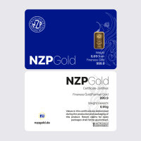 Goldbarren 0.05 Gramm NZP